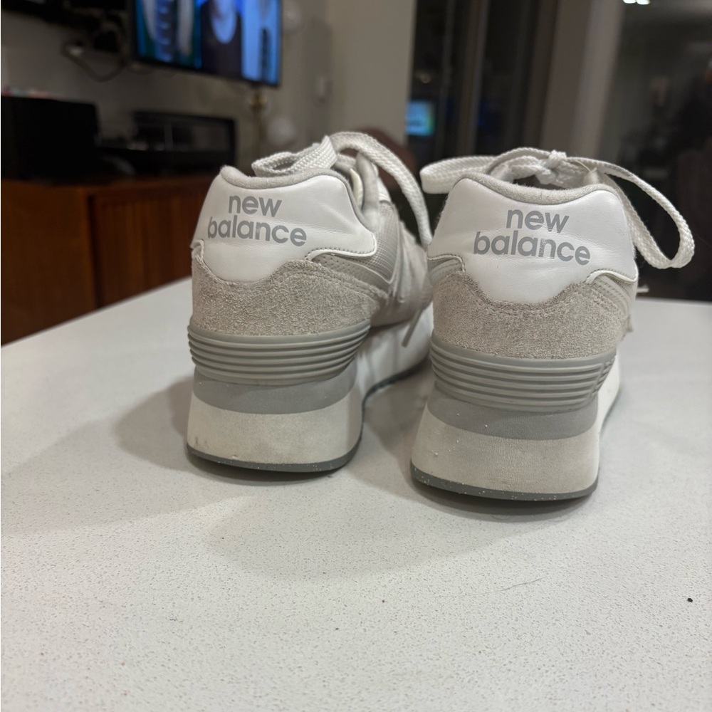 New Balance Women's Cream and Gray Sneakers - Picture 4 of 6